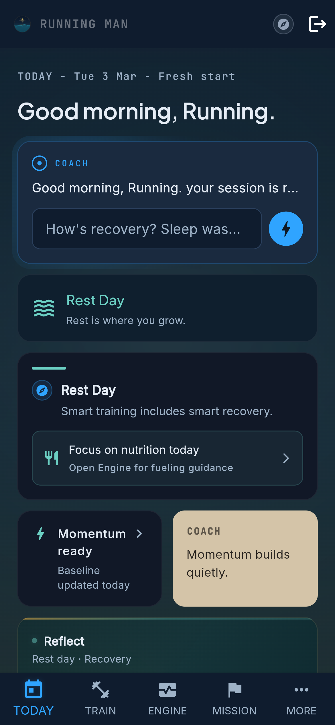 Pelaris coach conversation with structured responses
