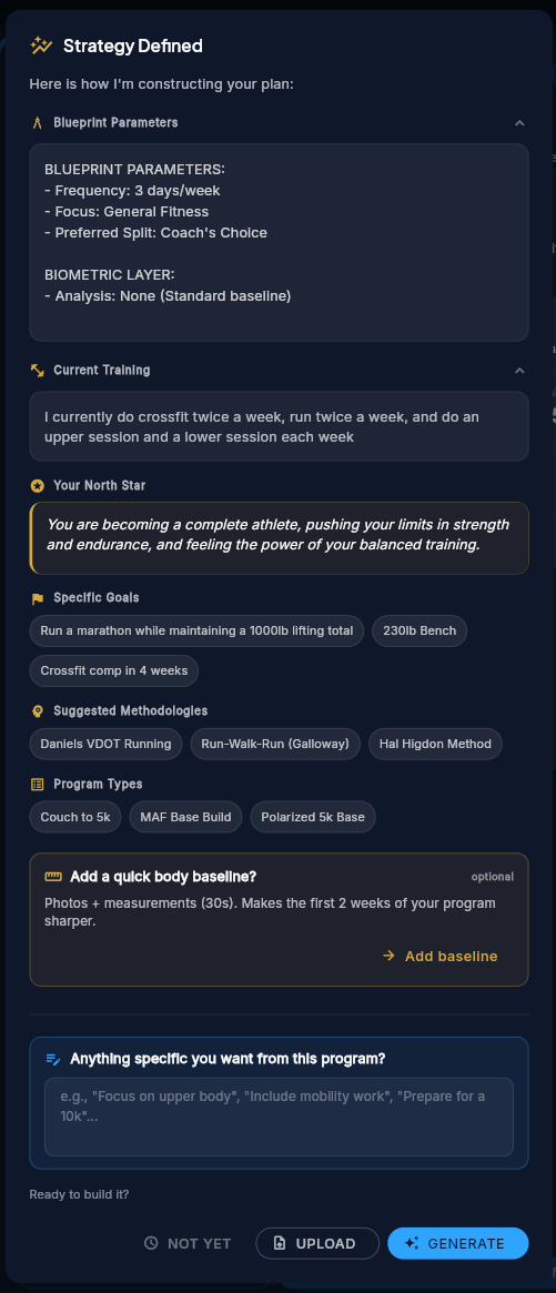 Pelaris generated program strategy page showing named methodology and phases